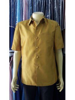 เสื้อซาฟารีผ้าไหมสีทอง (2XL)