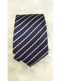 เนคไท สีน้ำเงินลายจุดส้ม