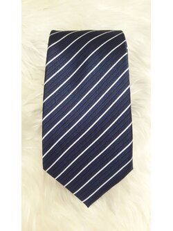 เนคไท สีน้ำเงินลายขาวดำ