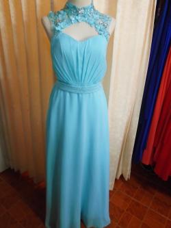 ราตรียาวฟ้าคอจีนปักดอกไม้(ฟรีไซส์)