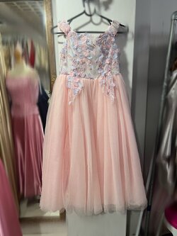 ชุดเด็กปักดอกลอยฟ้าชมพู 7Y