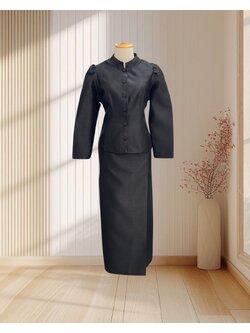 ชุดไทยจิตรลดา สีดำ ผ้าไหม ไซส์ M