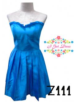 ราตรีสั้นเกาะอกสีฟ้า(ฟรีไซส์)