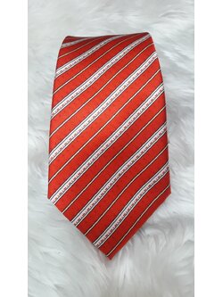 เนคไท สีแดงลายขาว