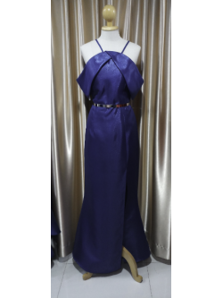 ชุดยาวเปิดไหล่ สีกรมท่า (S)