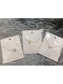 สร้อยคอจี้ผีเสื้อโปร่งเงิน 1 เส้น