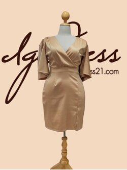 ราตรีสั้นมีแขน สีทอง (2XL)