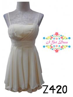 ราตรีสั้นสีครีม(ฟรีไซส์)