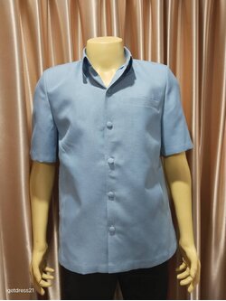 เสื้อซาฟารี สีฟ้า M