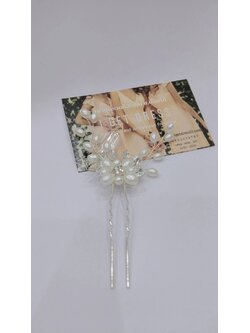 ปิ่นปักดอกไม้มุก สีเงิน