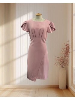 ราตรีสั้นสีชมพู มีแขนจั๊มพ์ ไซส์ XL