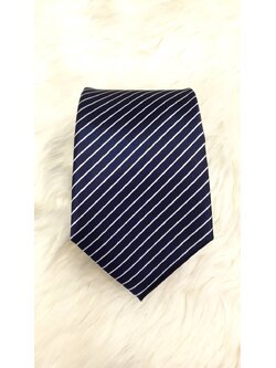 เนคไท สีน้ำเงินลายขาว