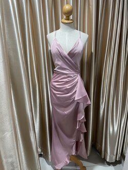 (PRE-LOVED) ชุดราตรียาวสายเดี่ยวสีชมพู 2XL