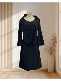 เดรสสีดำ แขนยาว แต่งปก งานแบรนด์ ไซส์ 2XL