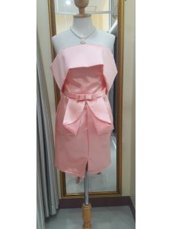 ราตรีสั้นสีโอรสปาดไหล่เอวโบว์เเต่งจีบ(ฟรีไซส์)