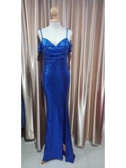 ราตรียาวสีน้ำเงินกลิตเตอร์ (M)