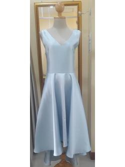 (PRE-LOVED) ราตรีสั้นสีฟ้าเเขนกุดย้อยหลัง(L)