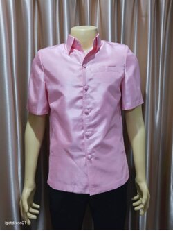 เสื้อซาฟารี สีชมพู S