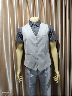 เสื้อกั๊กสีครีม XL=56