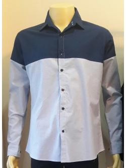 เสื้อเชิ๊ดสีกรม+เทา