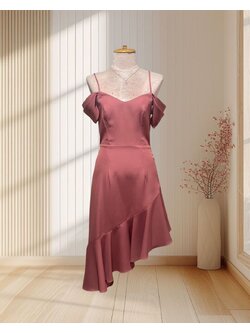 ราตรีสั้นสีชมพูชายหางปลาผ้าบาบี้ S