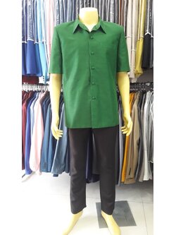 เสื้อซาฟารีสีเขียวเข้ม(XL)