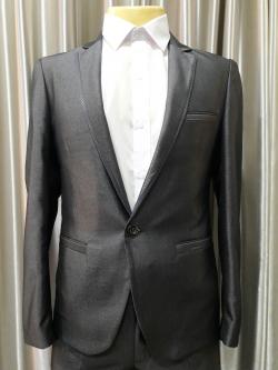 เสื้อสูทผู้ชายสีเทาผ้าเมทัลลิค (Size:S)