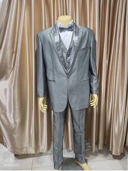 สูทเซตเสื้อเทา +กางเกง +กั๊ก 2XL