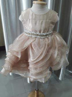 ชุดราตรีเด็กสีทองSize3ขวบ