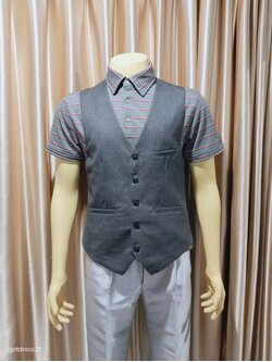 เสื้อกั๊กเทาเข็ม M=50