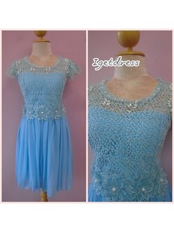 ชูดราตรีฟ้าสั้น(ฟรีไซส์)