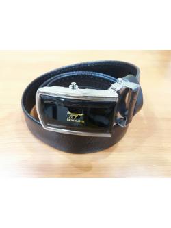 เข็มขัดผู้ชายหัวAuto-SEP-หัวเงาวิ้งสายเงาสีดำ