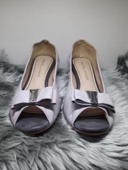 รองเท้าสีม่วง หัวเปิดมีโบว์ 38