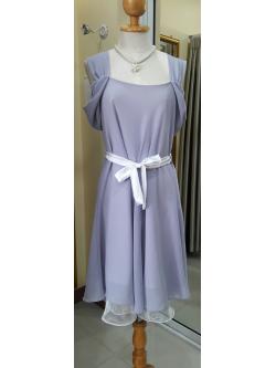 (PRE-LOVED) เดรสเปิดไหล่สีเทา(S)