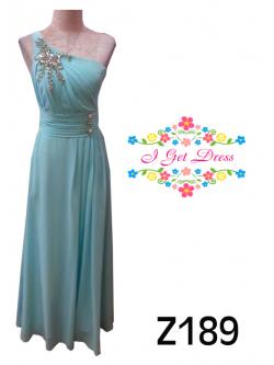 ราตรียาวสีฟ้ามิ้น(ฟรีไซส์)