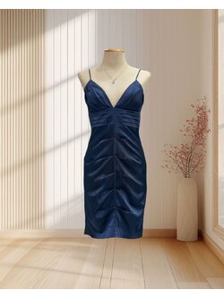 (PRE-LOVED) ราตรีสั้นสีกรม สายเดี่ยว โชว์หลัง เซ็กซี่ ไซส์ M