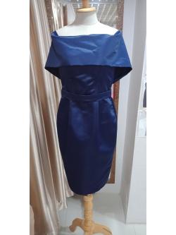 (PRE-LOVED) ชุดสั้นปาดไหล่สีน้ำเงิน ไซส์s