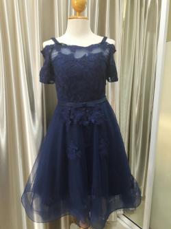 สั้นปาดไหล่อกปักลูกไม้ผ้ามุ้งเย็บชาย(ฟรีไซส์)