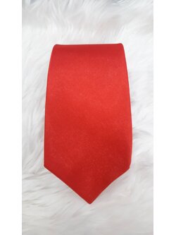 เนคไทสีเเดงผ้าเงาเเบบสำเร็จรูป