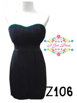 ราตรีสั้นเกาะอกสีดำ(ฟรีไซส์)