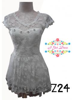 ราตรีสี้นลูกไม้ สีขาว(ฟรีไซส์)