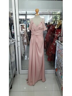 ราตรียาวชมพูสายเดี่ยวปิดแขน (L)