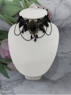 สร้อยคอโชคเกอร์ลูกไม้ดำ (เช่า)