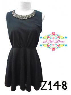 เดรสคอมุกสีดำ(ฟรีไซส์)