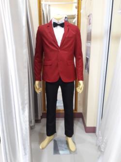 เสื้อสูทผู้ชายสีแดงไวน์ (XL)