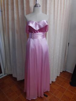 ยาวชมพูหวานไหล่ปาดอกเลื่อม(ฟรีไซส์)