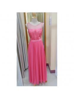 ชุดราตรียาวชมพูโอรส (อก 36 เอว30 สะโพก ฟรีไซส์)