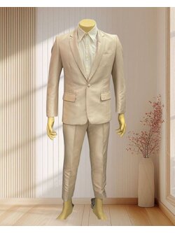 ชุดสูทผู้ชาย สีครีม + กางเกง