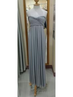 (PRE-LOVED) ชุดราตรียาวรุ่นinfinityสีเทา(ฟรีไซส์)