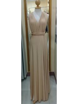 (PRE-LOVED) ชุดราตรียาวรุ่นinfinityสีครีม(ฟรีไซส์) มือ2